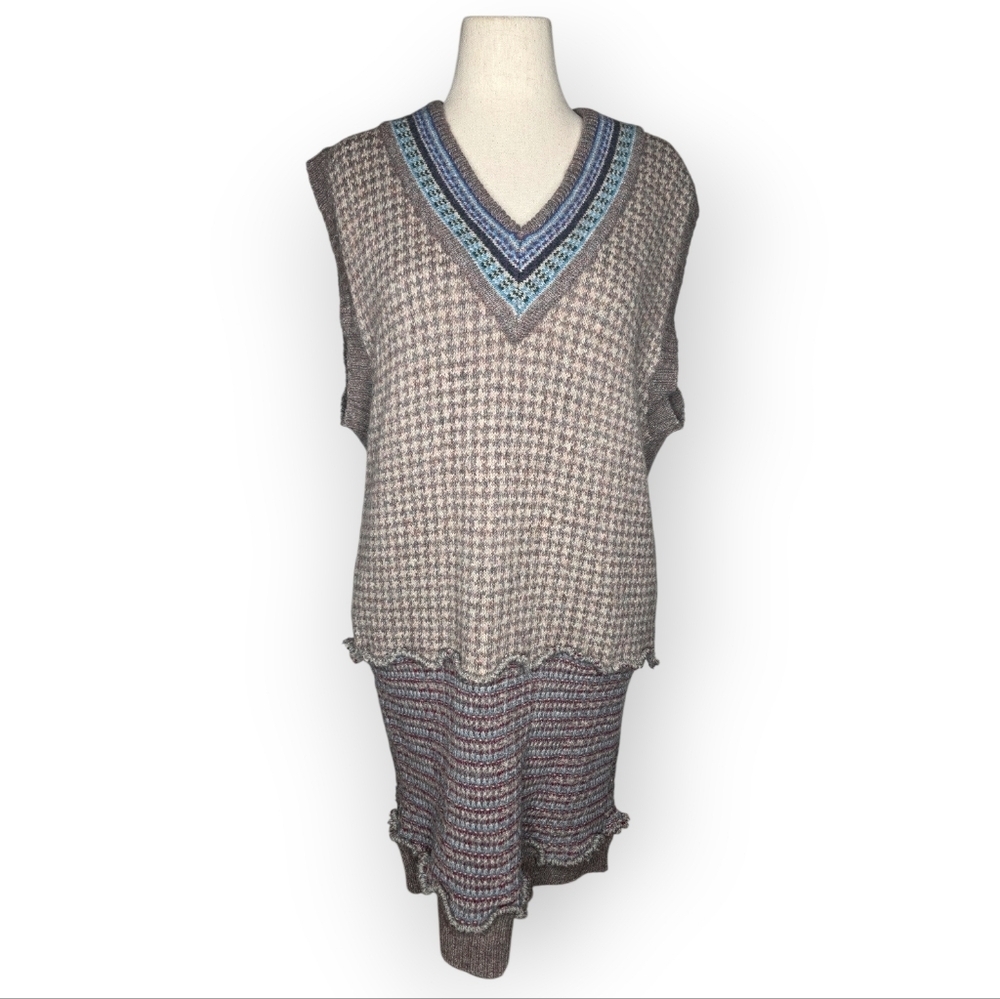 Vintage Par Four Wool Blend Fair Isle Sweater Dress XL